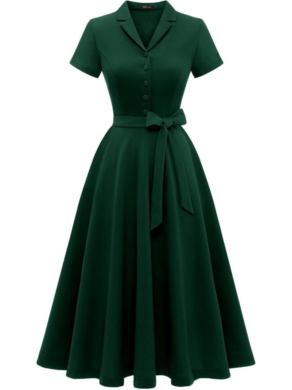 Wedtrend Women's Short Sleeve Cocktail Party Work Church Dress -Dark Green